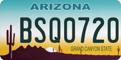 AZ license plate BSQ0720