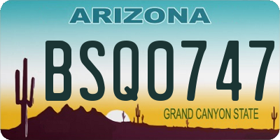 AZ license plate BSQ0747