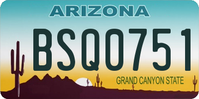 AZ license plate BSQ0751