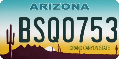 AZ license plate BSQ0753