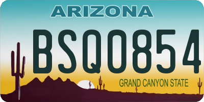 AZ license plate BSQ0854