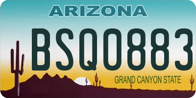 AZ license plate BSQ0883