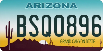 AZ license plate BSQ0896