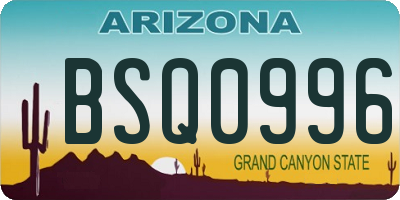 AZ license plate BSQ0996