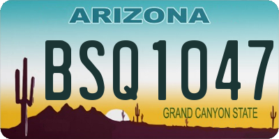AZ license plate BSQ1047