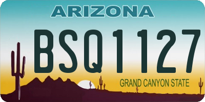 AZ license plate BSQ1127