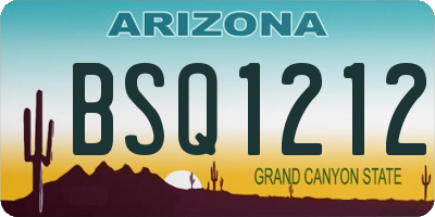 AZ license plate BSQ1212