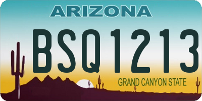 AZ license plate BSQ1213