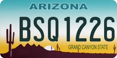 AZ license plate BSQ1226