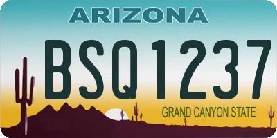 AZ license plate BSQ1237