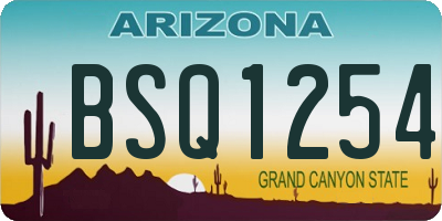 AZ license plate BSQ1254