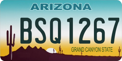 AZ license plate BSQ1267