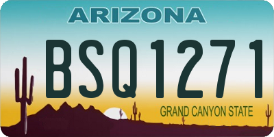AZ license plate BSQ1271