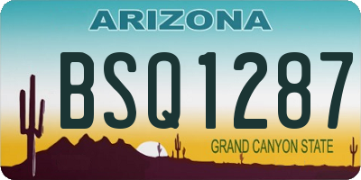 AZ license plate BSQ1287