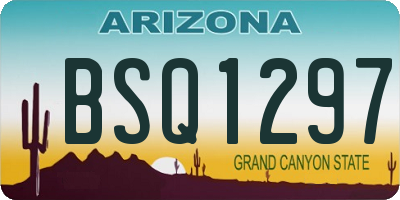 AZ license plate BSQ1297