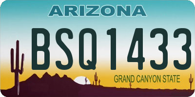 AZ license plate BSQ1433