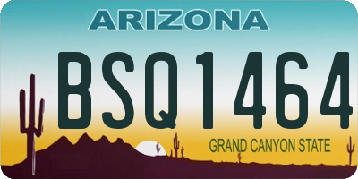 AZ license plate BSQ1464