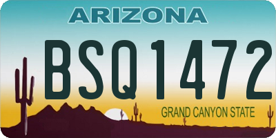 AZ license plate BSQ1472