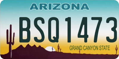 AZ license plate BSQ1473