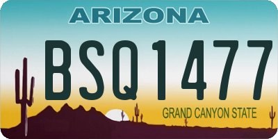 AZ license plate BSQ1477