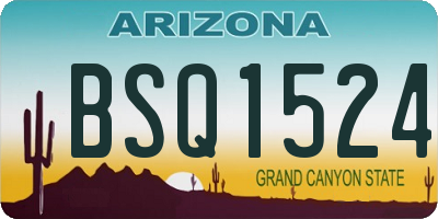 AZ license plate BSQ1524