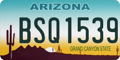 AZ license plate BSQ1539