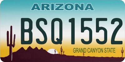 AZ license plate BSQ1552