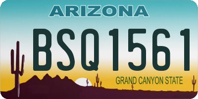 AZ license plate BSQ1561
