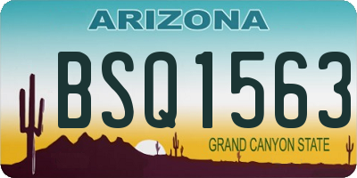 AZ license plate BSQ1563