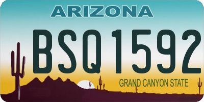 AZ license plate BSQ1592