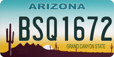 AZ license plate BSQ1672