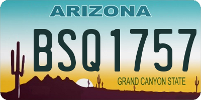 AZ license plate BSQ1757