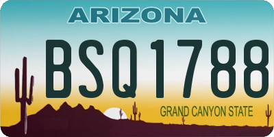 AZ license plate BSQ1788