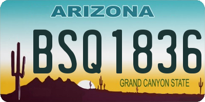 AZ license plate BSQ1836