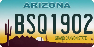 AZ license plate BSQ1902