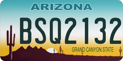 AZ license plate BSQ2132