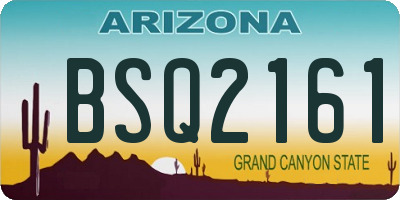 AZ license plate BSQ2161
