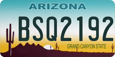 AZ license plate BSQ2192