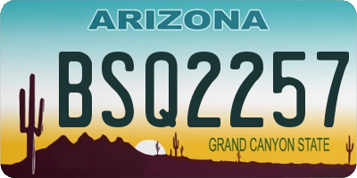 AZ license plate BSQ2257