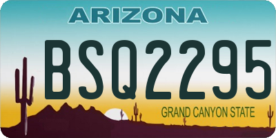 AZ license plate BSQ2295