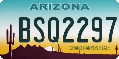 AZ license plate BSQ2297