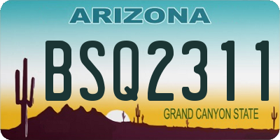 AZ license plate BSQ2311
