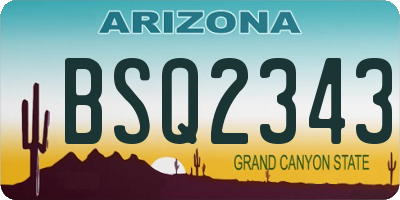 AZ license plate BSQ2343
