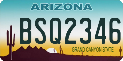 AZ license plate BSQ2346