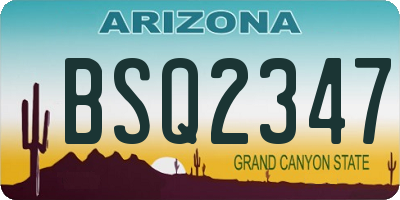 AZ license plate BSQ2347