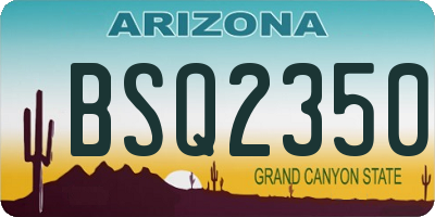 AZ license plate BSQ2350