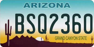 AZ license plate BSQ2360
