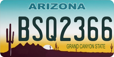 AZ license plate BSQ2366