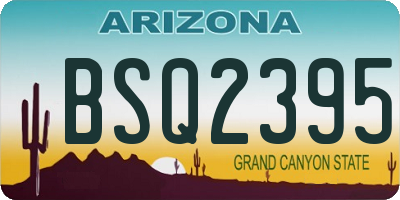 AZ license plate BSQ2395