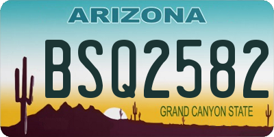 AZ license plate BSQ2582
